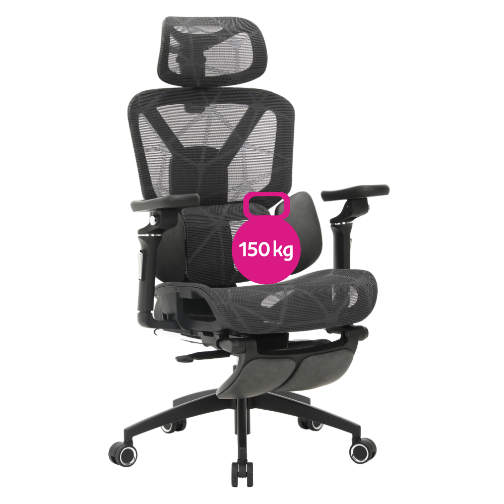 Kancelárske kreslo, tmavosivá/čierna, nosnosť 150 kg, VILMER